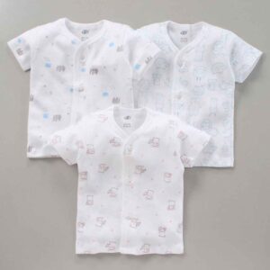 Half Sleeves Cotton Vests All Over Printed Pack of 3