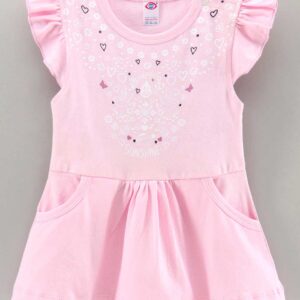 Frill Sleeves Frock Heart Print