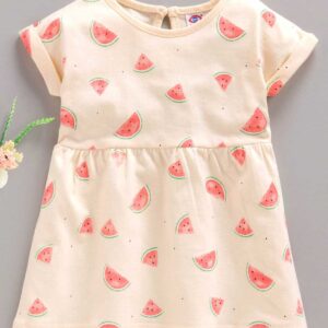 Short Sleeves Frock Watermelon Print