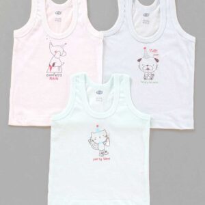 Sleeveless Vests Pack of 3 Animal Print