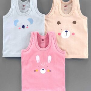 Sleeveless Vest Animal Print Pack of 3