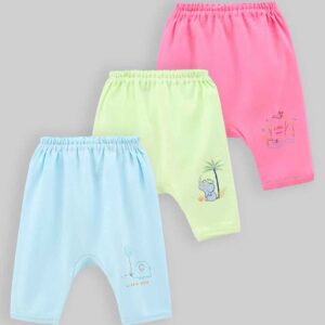 Full Length Cotton Diaper Leggings Cartoon Print Pack of 3