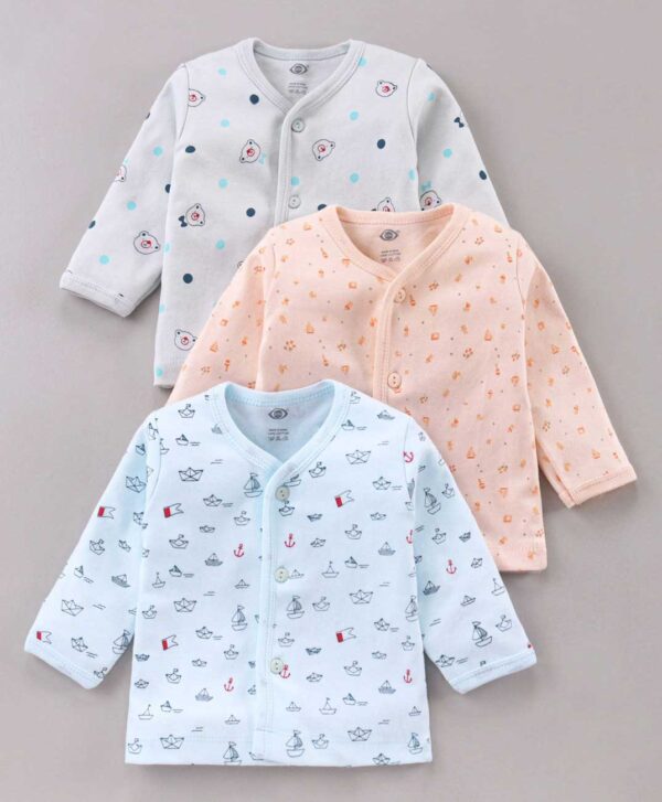 Full Sleeves Vests Boat Print Pack of 3