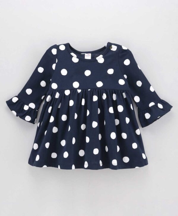 Full Sleeves Polka Dot Print Frock - Image 2